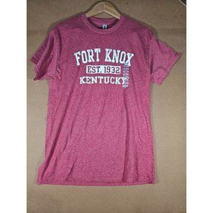 Fort Knox Kentucky T-Shirt MEDIUM Cranberry Short Sleeve Crew Neck